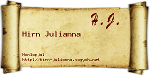 Hirn Julianna névjegykártya